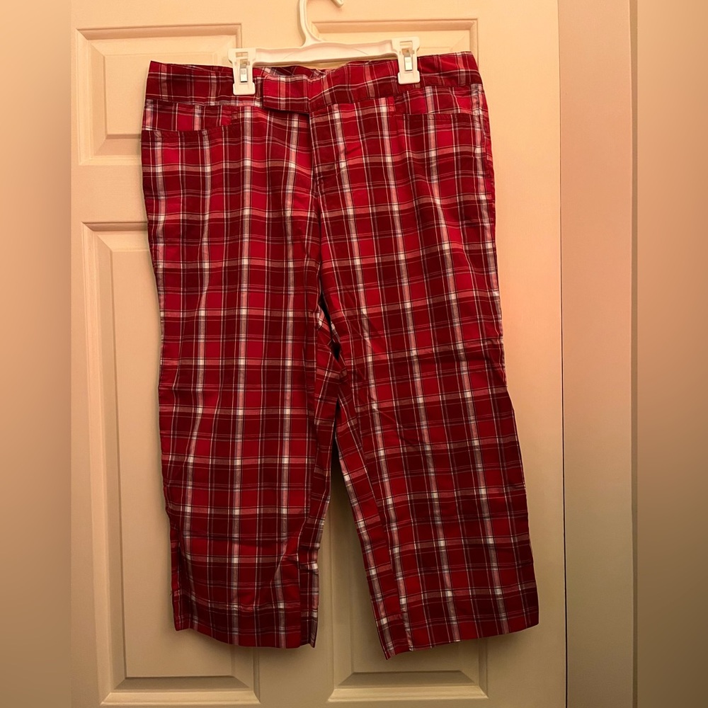 Red and white pants